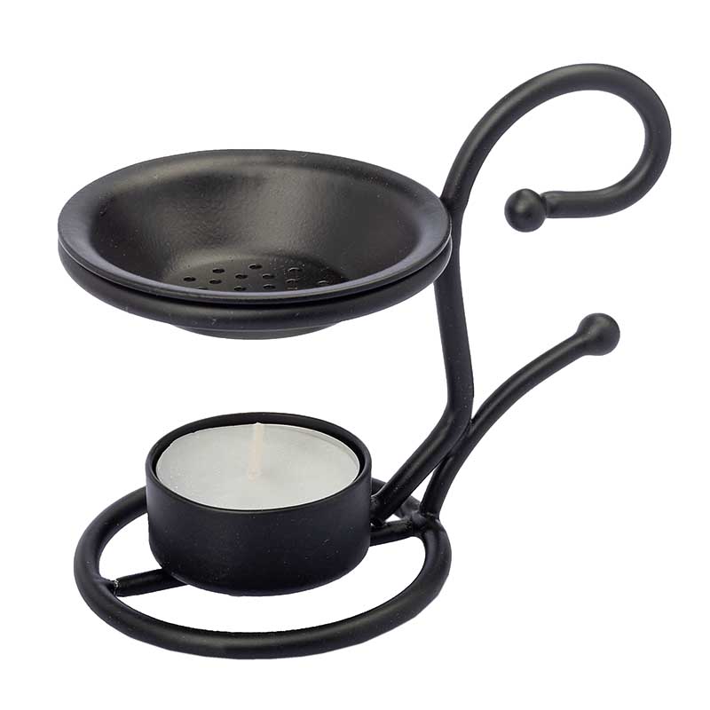 Räucherstövchen schwarz, Metall
