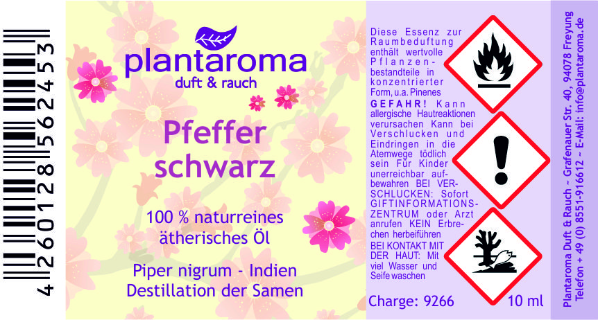 Pfeffer schwarz, 100 % naturreines ätherisches Öl
