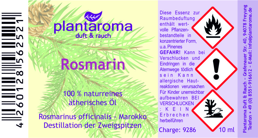 Rosmarin, 100 % naturreines ätherisches Öl