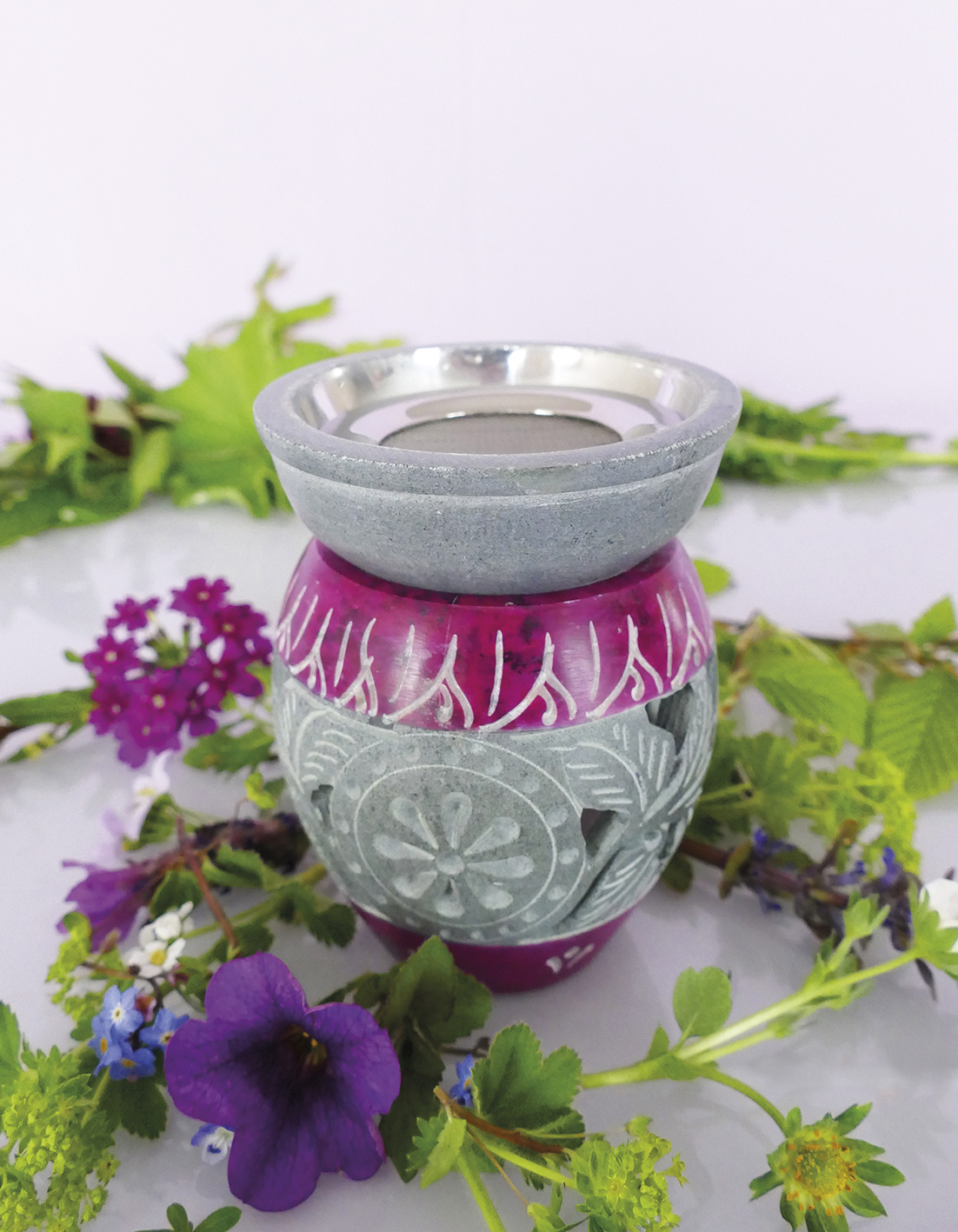 Kombigefäß Ranken, Aromalampe & Räucherstövchen
