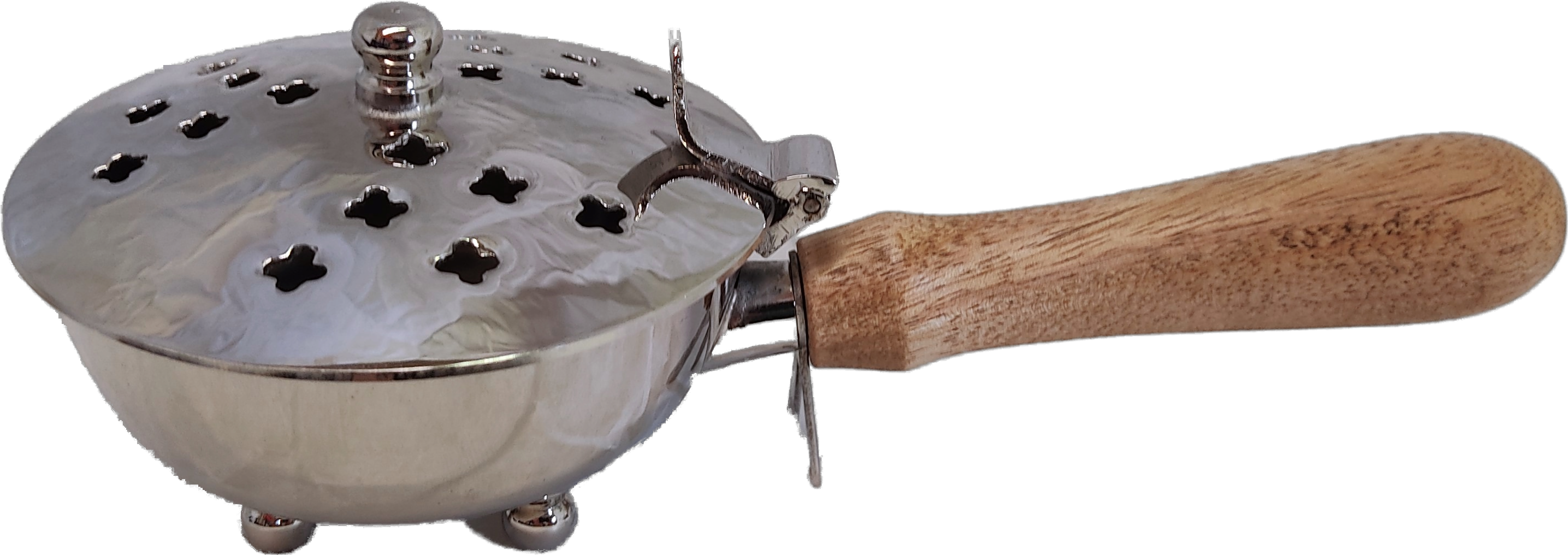 Räucherpfanne mit Holzgriff