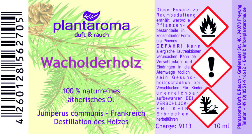 Wacholderholz, 100 % naturreines ätherisches Öl
