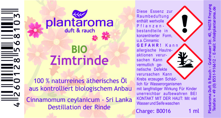Zimtrinde BIO, 100 % naturreines ätherisches Öl