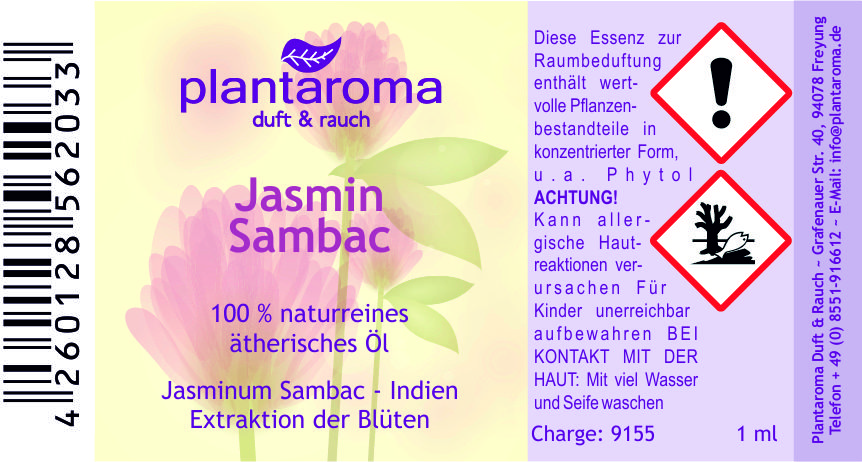 Jasmin sambac, 100 % naturreines ätherisches Öl