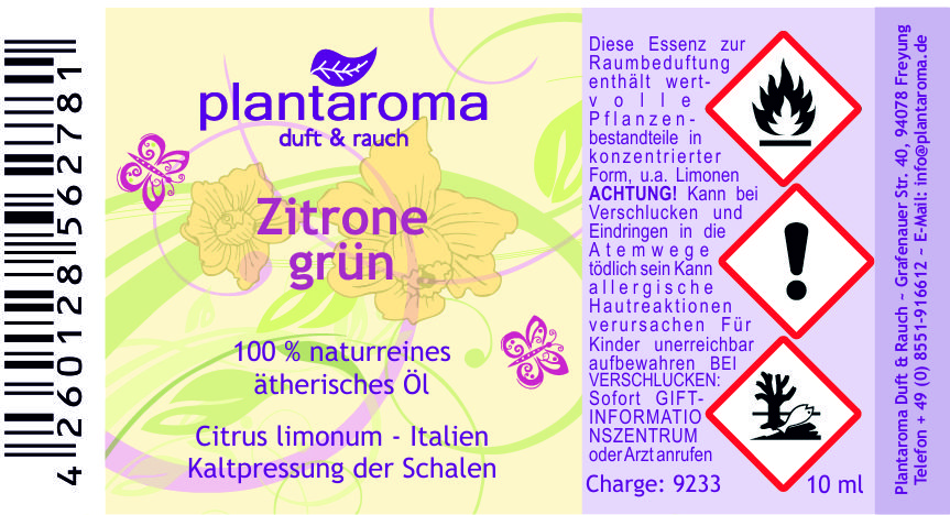 Zitrone grün, 100 % naturreines ätherisches Öl