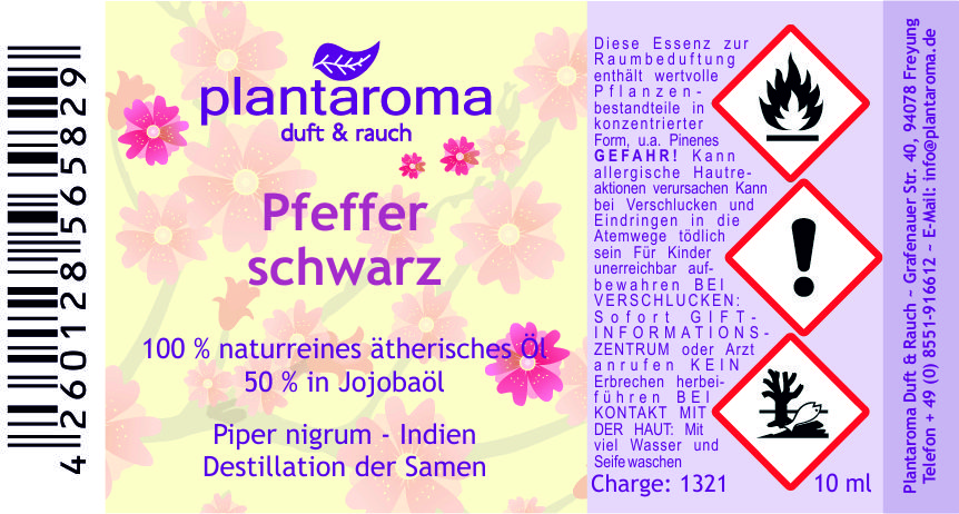 Pfeffer schwarz in 100 % naturreinem Jojobaööl