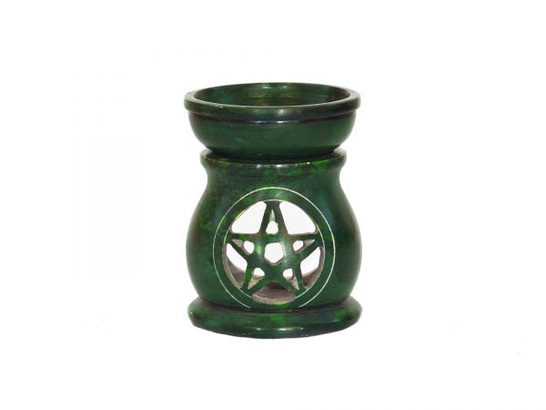 Duftlampe Pentagramm, Speckstein, grün